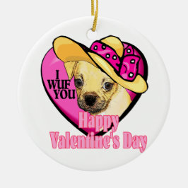 Valentinstag Puggle Keramik Ornament