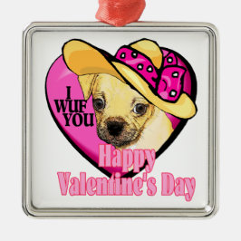 Valentinstag Puggle Ornament Aus Metall