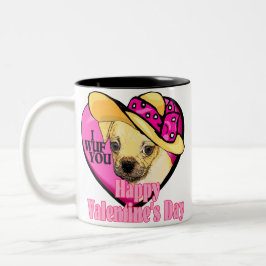 Valentinstag Puggle Zweifarbige Tasse