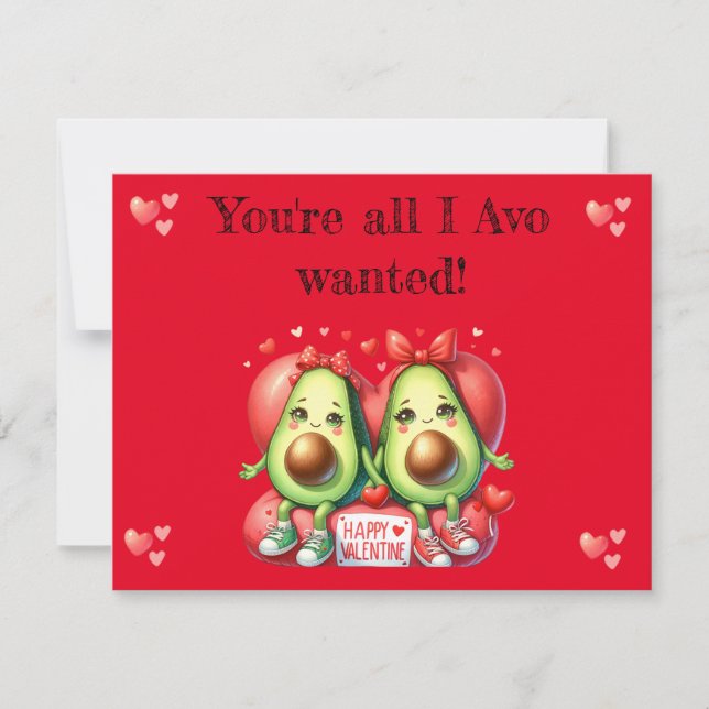 Valentinstag: punny. avocado feiertagskarte (Vorderseite)