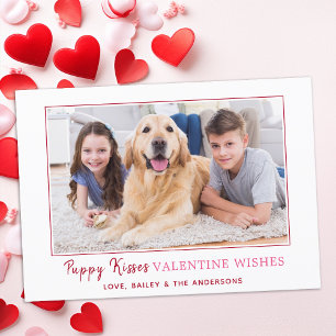 Valentinstag Puppy Kisses Welpe Dog Foto Feiertagskarte