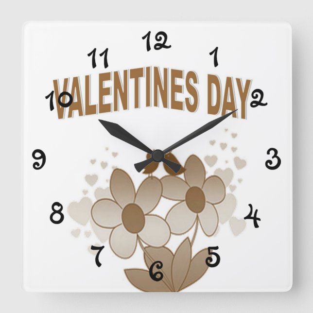 Valentinstag Quadratische Wanduhr (Vorderseite)