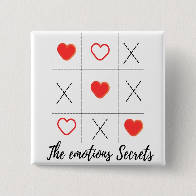 VALENTINSTAG Quadratischer Knopf MIT GROSSARTIGER  Button (Vorderseite)