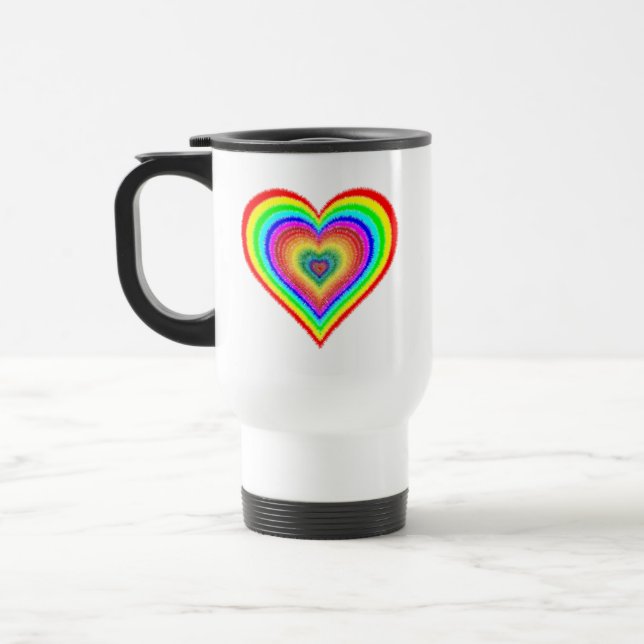 Valentinstag Rainbow Liebe Symbol-25543 Reisebecher (Links)