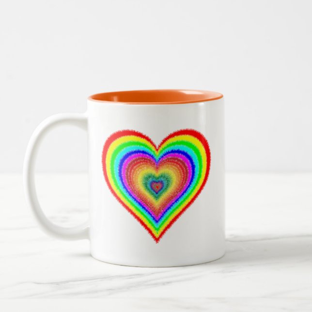 Valentinstag Rainbow Liebe Symbol-25543 Zweifarbige Tasse (Links)