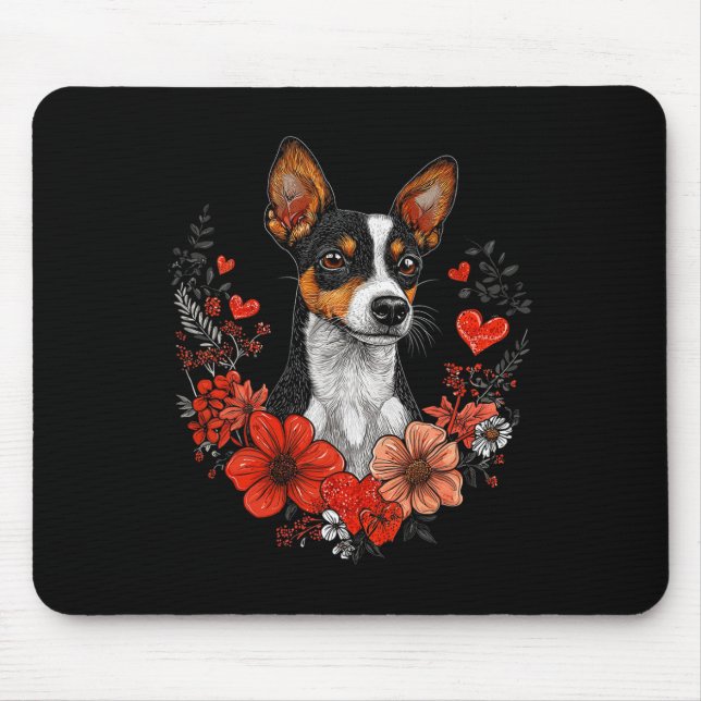 Valentinstag Ratt Terrier Hund  Mousepad (Vorne)