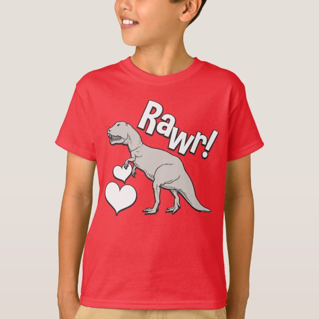 Valentinstag Rawr Tyrannosaurus-T Rex scherzt T-Shirt (Vorderseite)