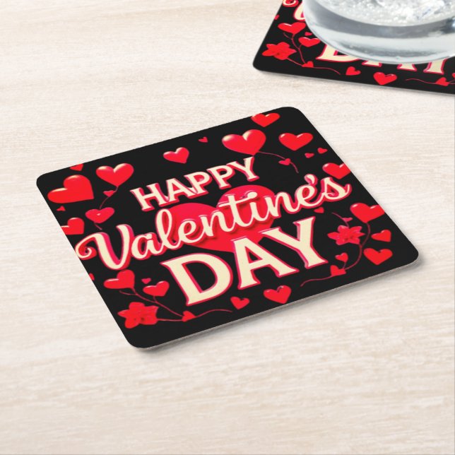 VALENTINSTAG RECHTECKIGER PAPPUNTERSETZER (angewinkelt)