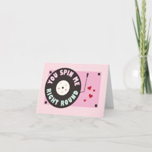 Valentinstag-Record-Player-Spin-Me-Round-Card Dankeskarte