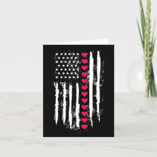 Valentinstag Red Hearts US American Flag Patriot Karte