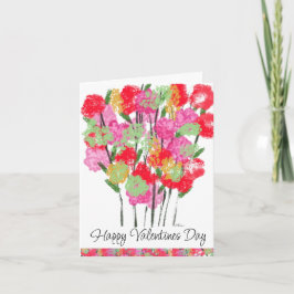 Valentinstag Red Pink Blume Bouquet Karte
