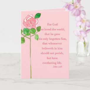 Valentinstag Religiöse John Bible Verse Rose Karte
