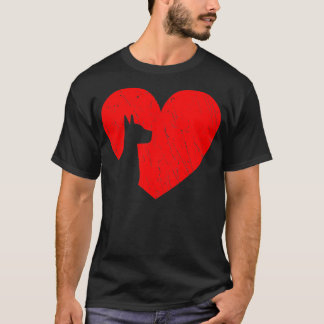 Valentinstag Retro Hearts Dane Dog Welpe Lover T-Shirt