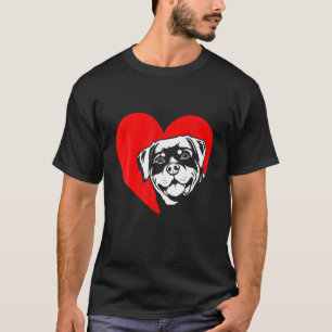 Valentinstag Retro Hearts Rottweiler Doppy Puppy L T-Shirt