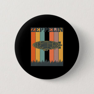 Valentinstag Retro-Zeppelin Vintage-Luftschiff 70e Button