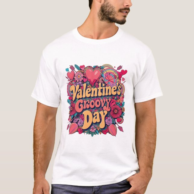 Valentinstag, Retroclipart T-Shirt (Vorderseite)
