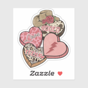 Valentinstag-Rodeo-Liebesherzen Western Aufkleber