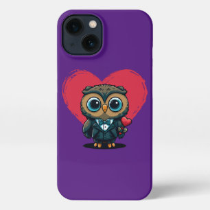Valentinstag Romantik mit Adorable Owl Groom iPhone 13 Hülle