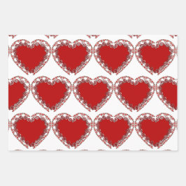 Valentinstag Romantische HerzloveBirds Cupid Kunst Geschenkpapier Set