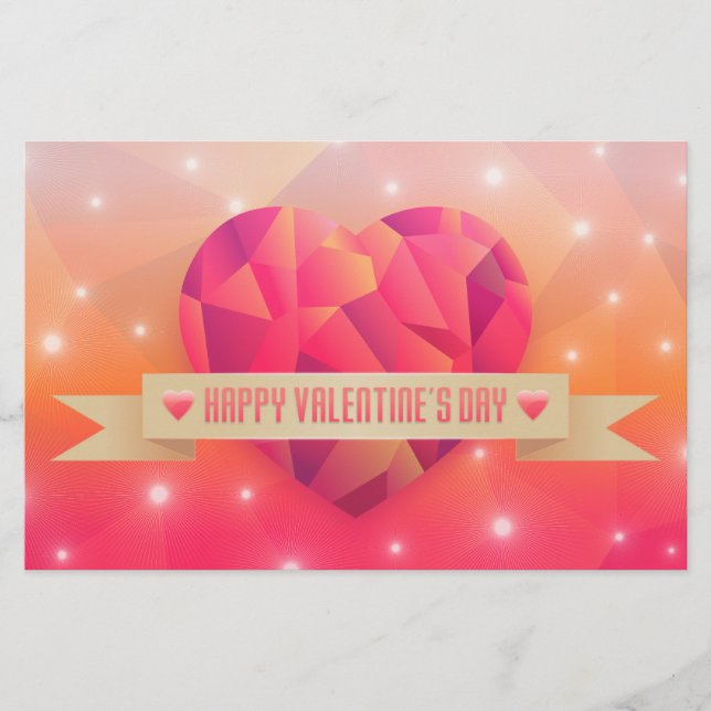 Valentinstag Romantische Liebe Moderne Briefpapier (Vorderseite)