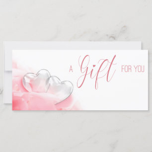 Valentinstag Romantischer Glass Herz Geschenkkarte