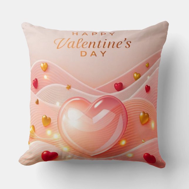 Valentinstag - Romantischer Herzschlag Cushio Kissen (Vorderseite)