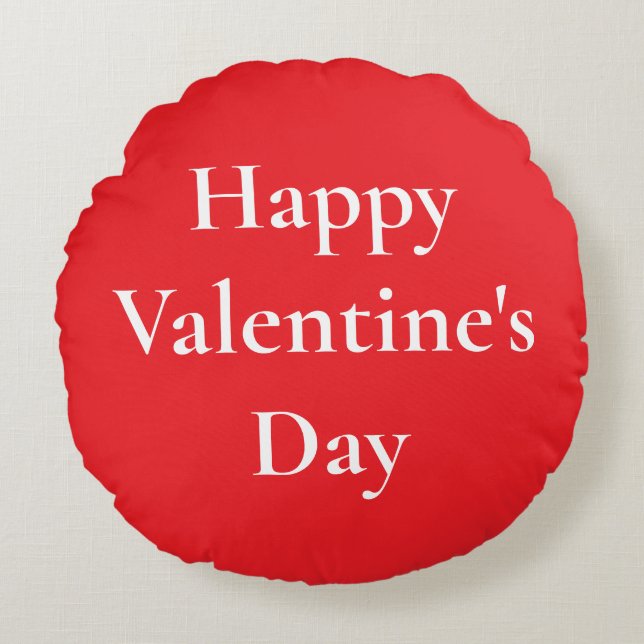 Valentinstag Romantischer Roter Niedlicher Tag 202 Rundes Kissen (Vorderseite)