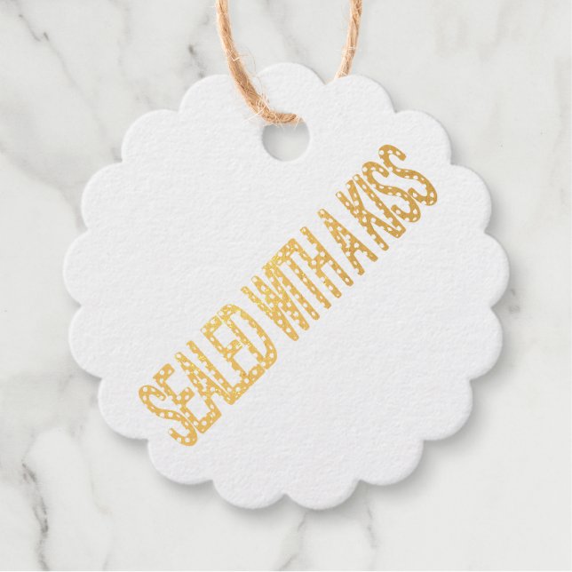 Valentinstag romantisches Geschenk mit Kuss versie Geschenkanhänger (Vorderseite)