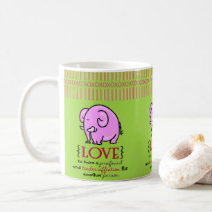Valentinstag Rosa Elefant Grün Tassen
