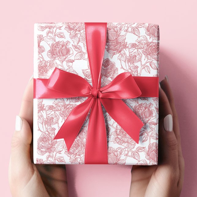 Valentinstag Rosa Elegante Rosen Geschenkpapier  (Von Creator hochgeladen)