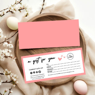 Valentinstag Rosa Elegantes Geschenkgutschein 