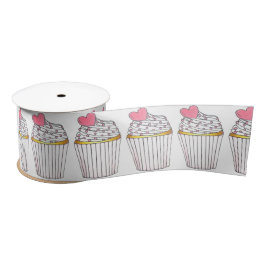 Valentinstag Rosa Herz Cupcake Sprinkles Liebe Satinband
