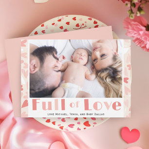 Valentinstag Rosa Herz Modernes Foto Feiertagskarte