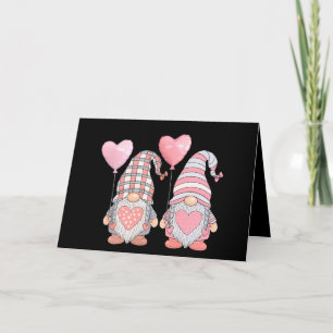 Valentinstag Rosa Herz Pärchen Gnom Ballons Dankeskarte
