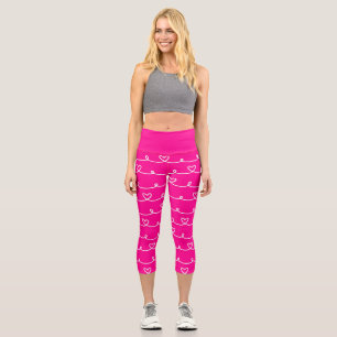 Valentinstag Rosa Herzen abstrakt Capri Leggings