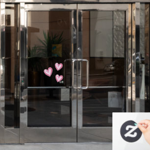 Valentinstag Rosa Herzen Akzent Fensterfolie 12x12 Fensteraufkleber