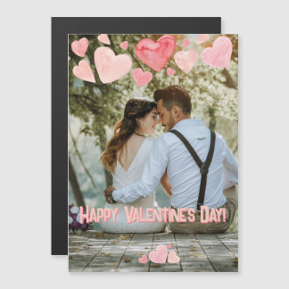 Valentinstag Rosa Herzen Fügen Sie Ihr Eigenes Fot Magnetkarte