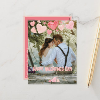 Valentinstag Rosa Herzen Overlay Fügen Sie Ihr Eig Feiertagspostkarte