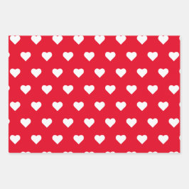 Valentinstag Rosa Herzmuster Geschenkpapier Set