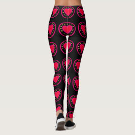 Valentinstag Rosa Herzstück in Relief Yoga-Legging Leggings