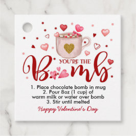 Valentinstag Rosa Hot Chocolate Bomb Tags Geschenkanhänger