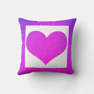 Valentinstag Rosa Lila Glitter Herz Geschenk Cool Kissen