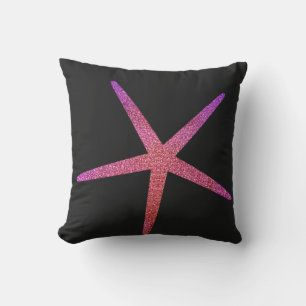 Valentinstag Rosa Lila Glitzer Seestern Geschenk Kissen