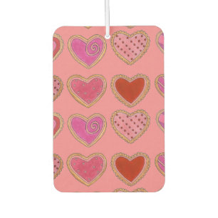 Valentinstag Rosa Mattiertes Herz Zucker Cookies Autolufterfrischer