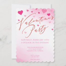 Valentinstag Rosa Party Einladung