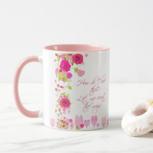 Valentinstag-Rosa-Rosen-Romantische-Herz-Tasse Tasse
