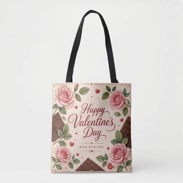 Valentinstag Rosa Rosen Schokoladenriegel (Vorderseite)
