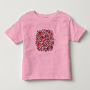 Valentinstag Rosa Rote Rosen Herzen Kritzeleien  Kleinkind T-shirt