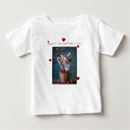 Valentinstag Rosa Spitzen-Herz Satinband Baby T-shirt
