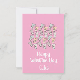 Valentinstag Rosa Süße Bären Desserts  Karte